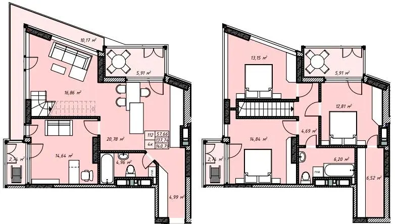 ЖК Sky Hall — 140.8 м²