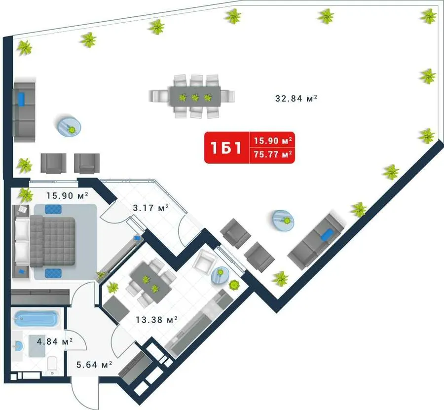 ЖК Причал 8 — 75.2 м²