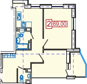 ЖК Німецький проект на Холодній Горі — 69 м²