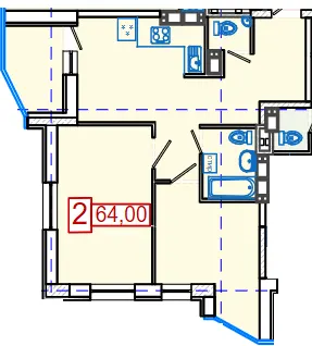 ЖК Німецький проект на Холодній Горі — 64 м²