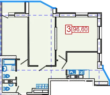 ЖК Німецький проект на Холодній Горі — 96.6 м²