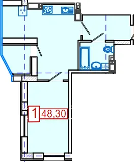ЖК Німецький проект на Холодній Горі — 48.3 м²