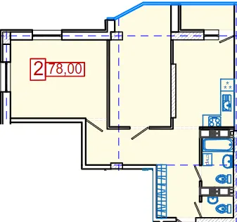 ЖК Німецький проект на Холодній Горі — 78 м²