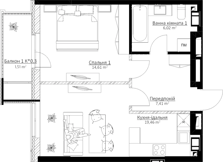 BOSTON Creative House — 49.1 м²