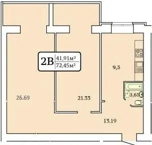 ЖК Олександрівський 2 — 71.3 м²