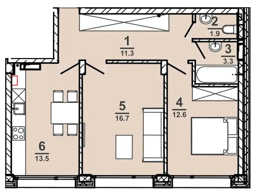 ЖК AMSTERDAM — 59.3 м²