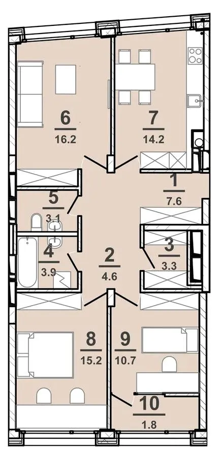 ЖК AMSTERDAM — 80.5 м²