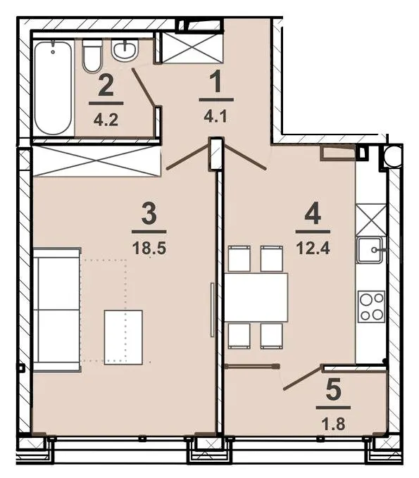 ЖК AMSTERDAM — 40.9 м²