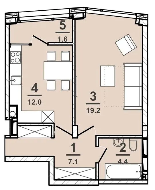 ЖК AMSTERDAM — 44.2 м²