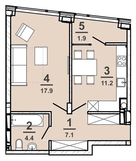 ЖК AMSTERDAM — 42.5 м²