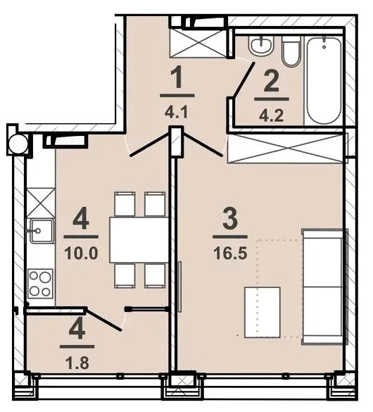 ЖК AMSTERDAM — 36.6 м²