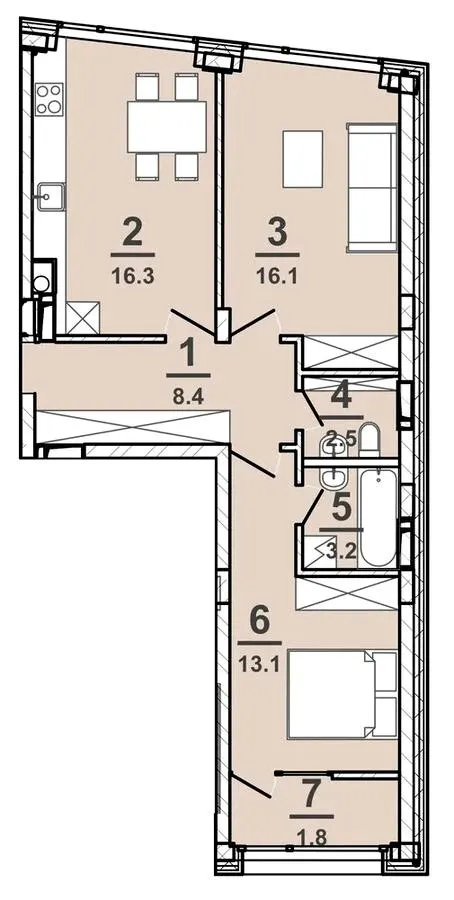 ЖК AMSTERDAM — 61.5 м²
