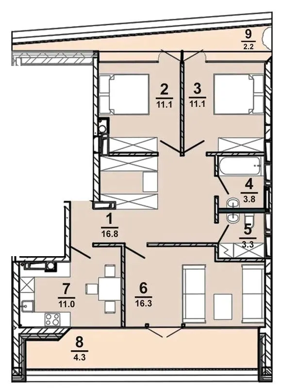 ЖК AMSTERDAM — 79.8 м²