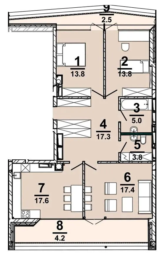 ЖК AMSTERDAM — 95.3 м²