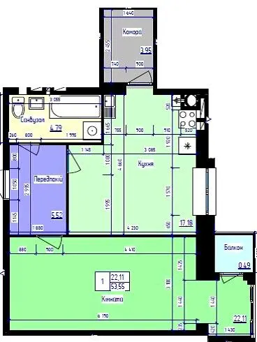 ЖК Парковий Лайф — 53.6 м²