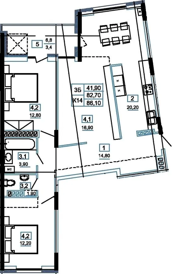 ЖК Канада — 86.1 м²