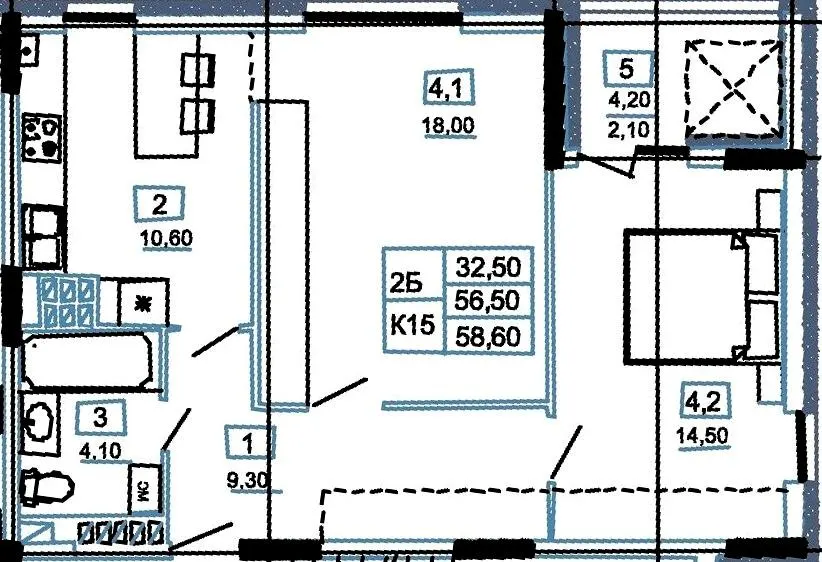 ЖК Канада — 58.6 м²