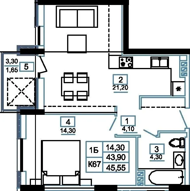 ЖК Канада — 45.6 м²