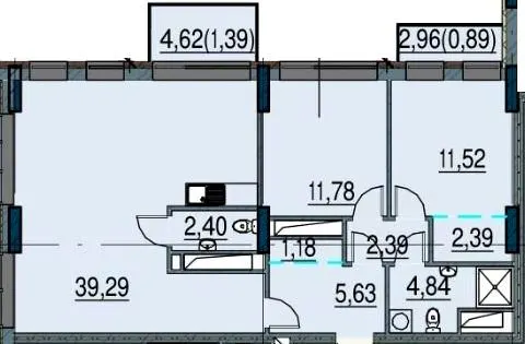 Пространство на Инглези — 102.6 м²