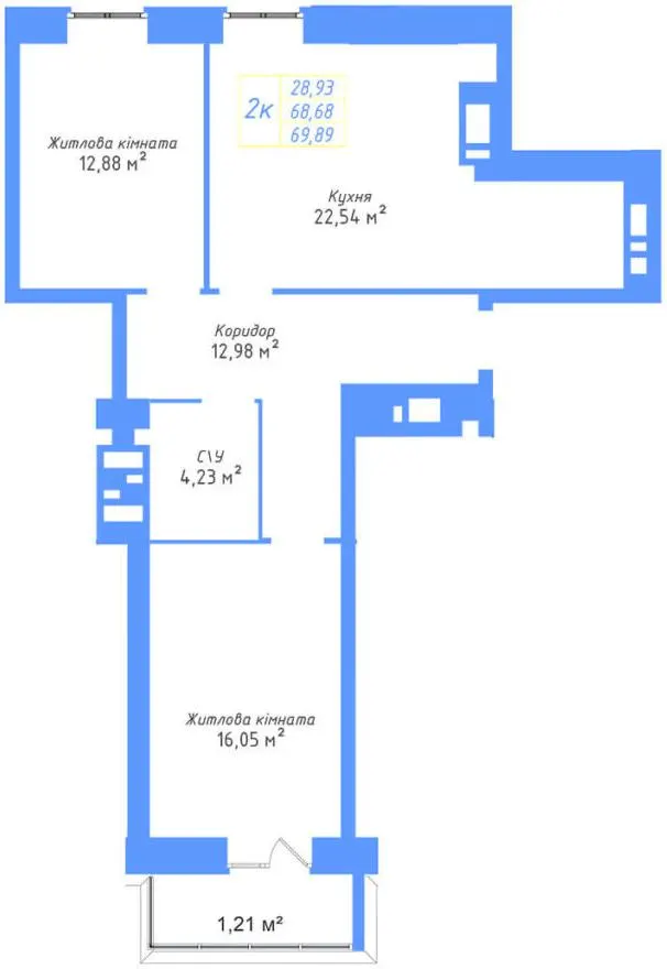 ЖК Авіатор — 69.9 м²