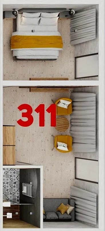 Апарт-комплекс Wood Apartments — 32.5 м²