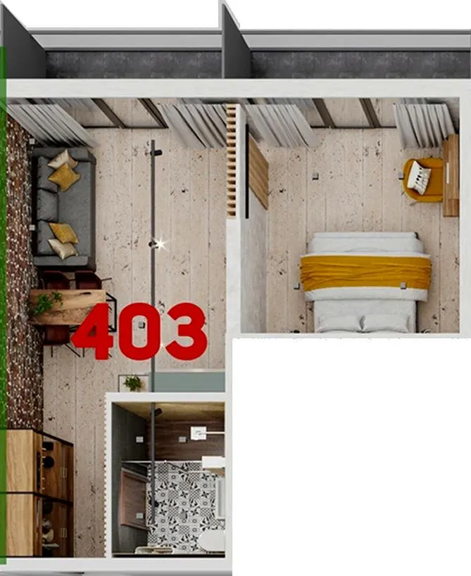 Апарт-комплекс Wood Apartments — 38.5 м²