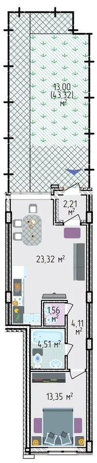 ЖК Лавандовий — 63.5 м²