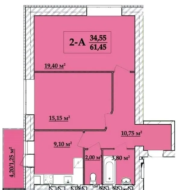 ЖК Академ містечко — 61.5 м²