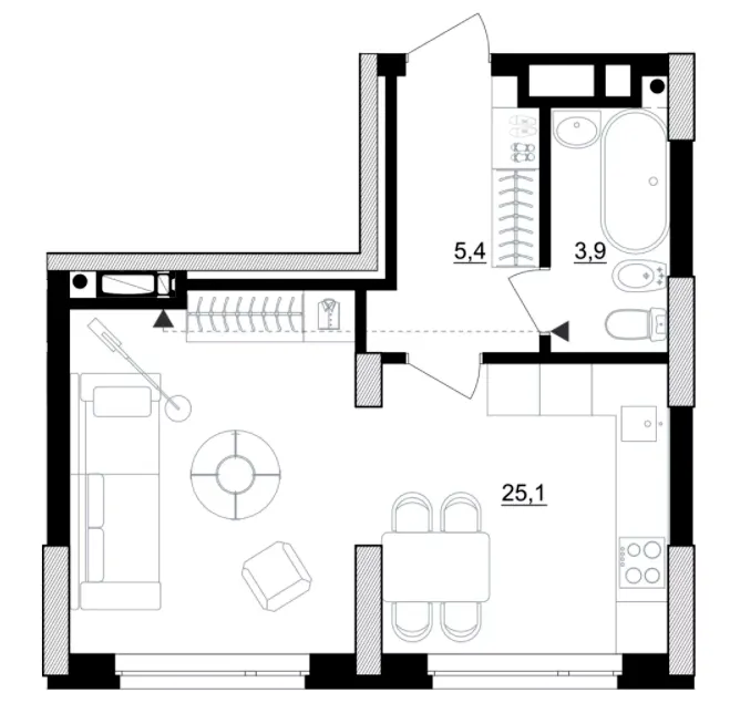 Kub29 — 34.4 м²