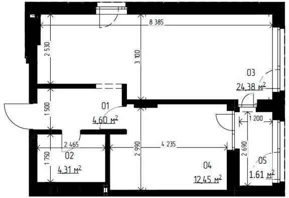 ЖК LAKETOWN — 47.3 м²