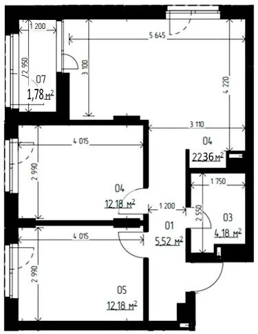 ЖК LAKETOWN — 58.2 м²