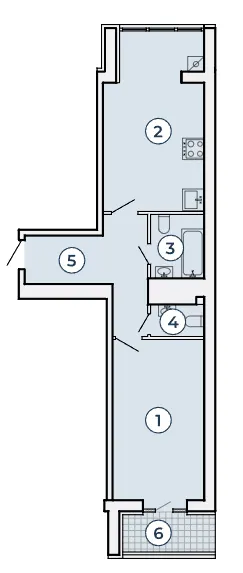 1-комнатная квартира, 56 м², вул. Шкільна, 23, Запорожье