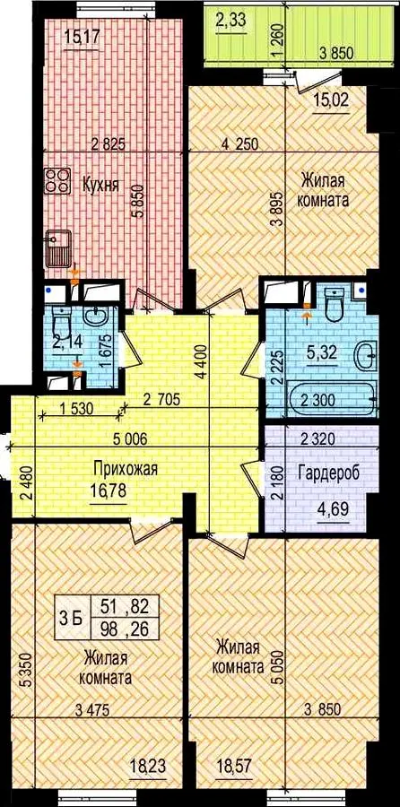 ЖК Пролісок — 98.3 м²