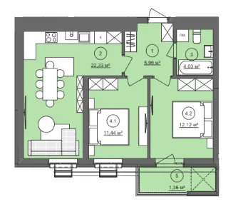 ЖК Well Home — 57.2 м²