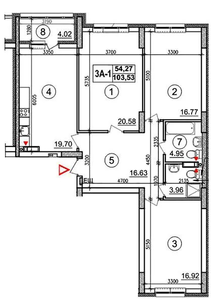 ЖК Еврика — 103.5 м²