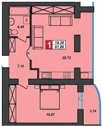 ЖК Sportcity — 61.1 м²