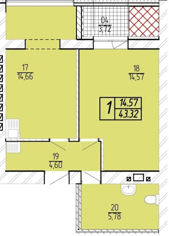 ЖК Sportcity — 43.3 м²