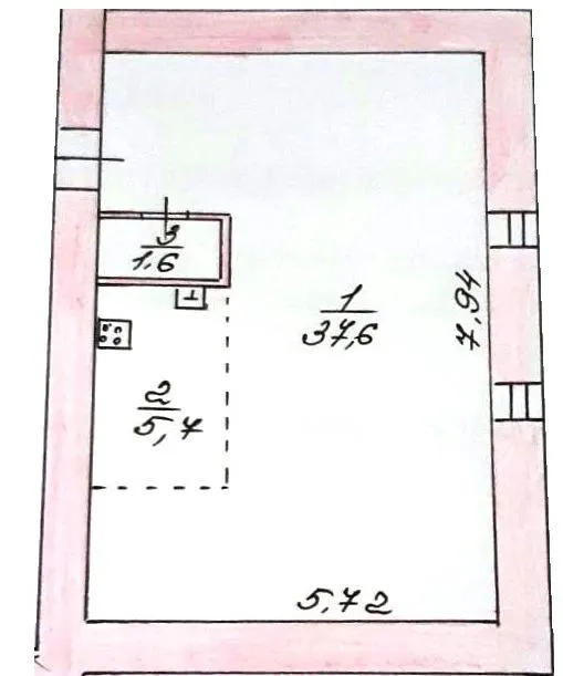 Клубний будинок Наваль — 44.9 м²