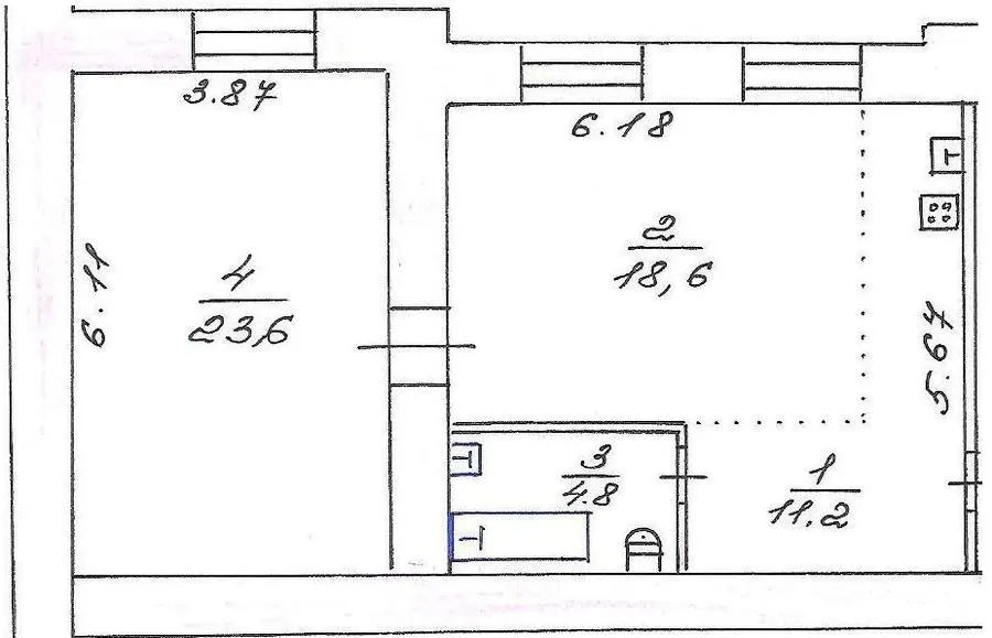 Клубний будинок Наваль — 58.2 м²