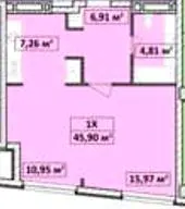 Апарт-комплекс Capital Tower — 45.9 м²