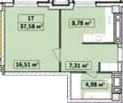 Апарт-комплекс Capital Tower — 37.6 м²