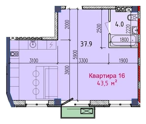 ЖК Liberty Hall — 43.5 м²
