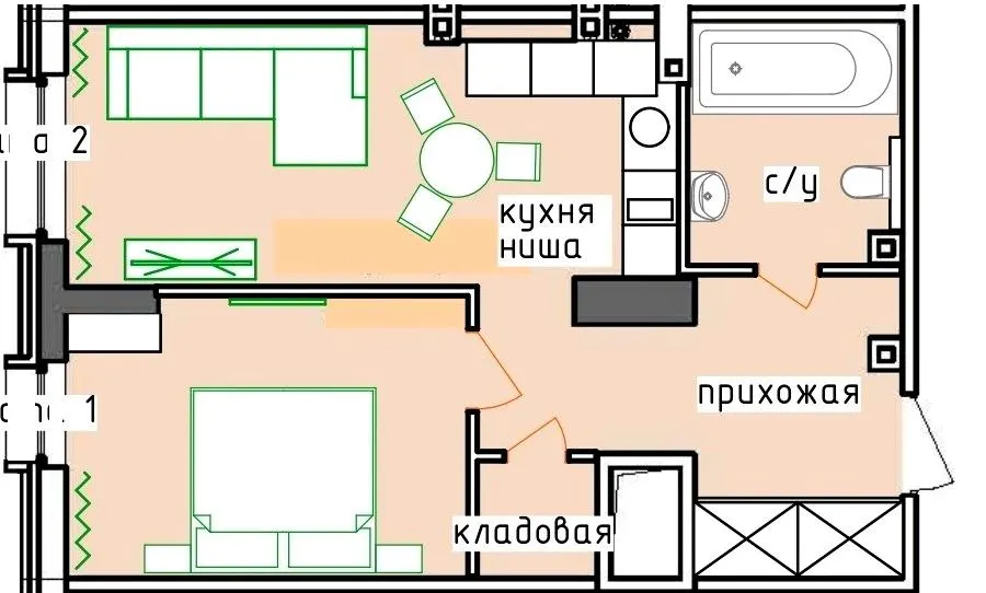 ЖК West Hall — 52.2 м²