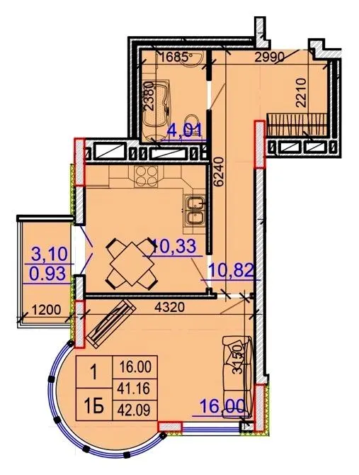 ЖК Grand Palace — 42.1 м²