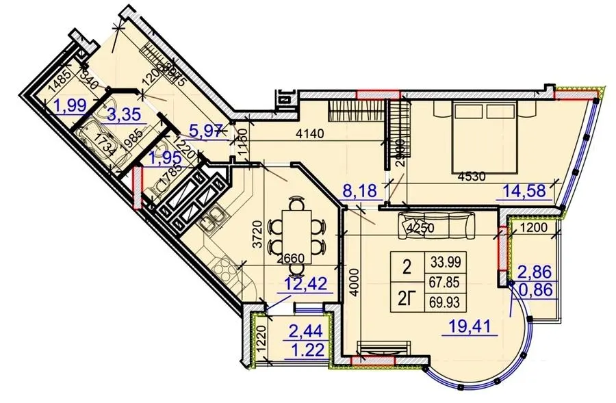 ЖК Grand Palace — 69.9 м²