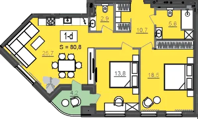МФК CITÉ — 80.8 м²