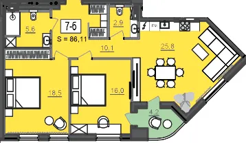 МФК CITÉ — 86.1 м²