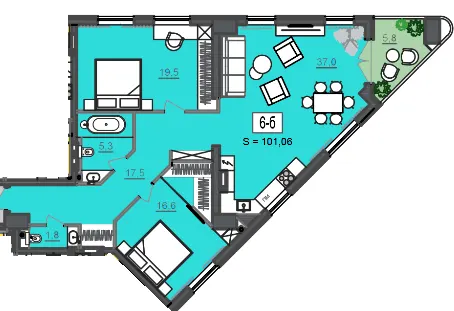 МФК CITÉ — 101.1 м²