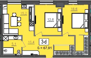 МФК CITÉ — 67.9 м²