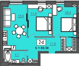МФК CITÉ — 69.4 м²